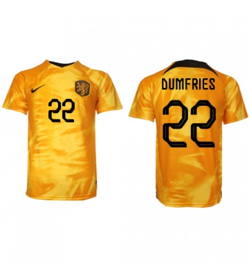 Maillot de foot Pays-Bas Denzel Dumfries #22 Domicile Monde 2022 Manches Courte